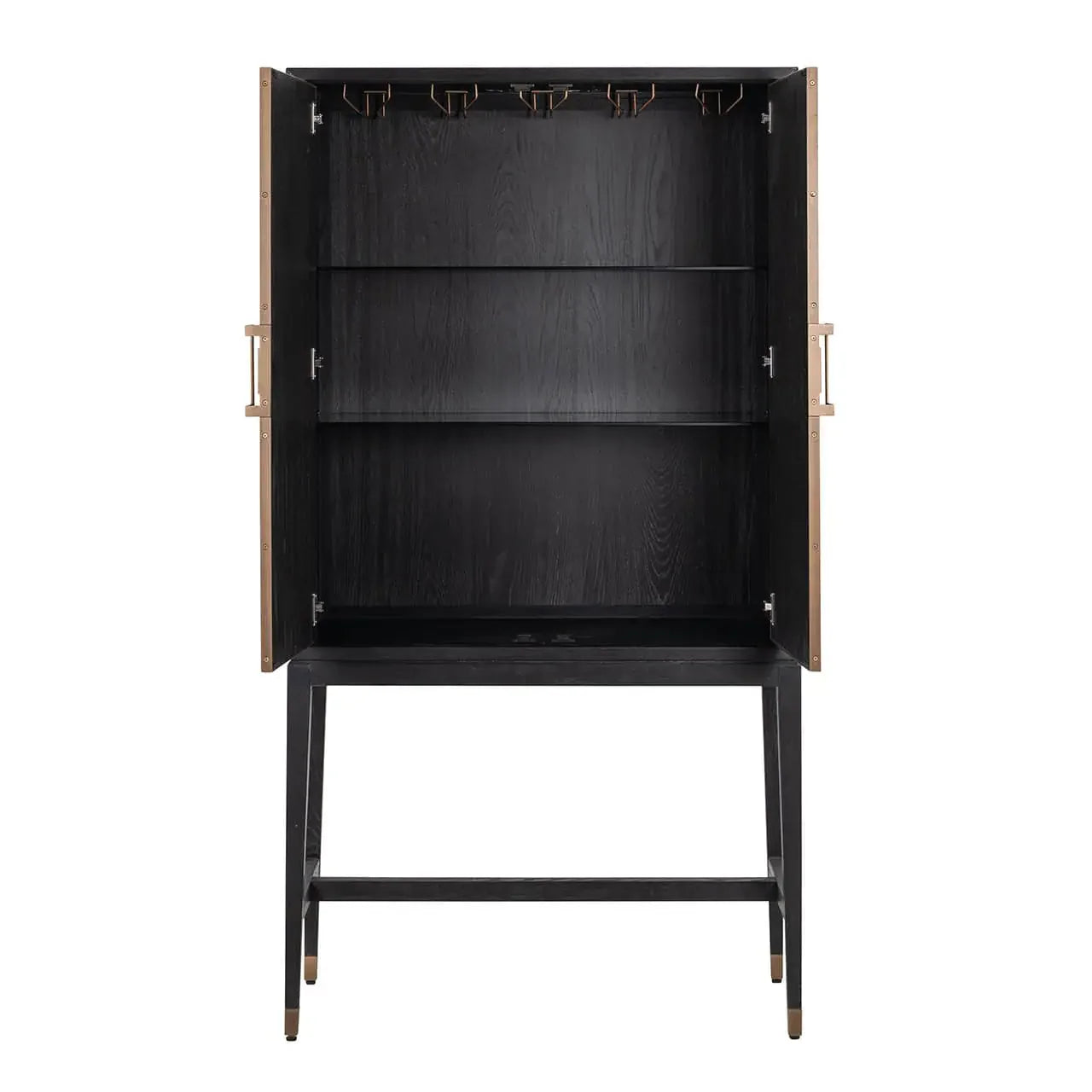 Bāra skapis Bloomville Richmond Interiors 2 durvis 185/97/45 cm zelta krāsā - N1 Home