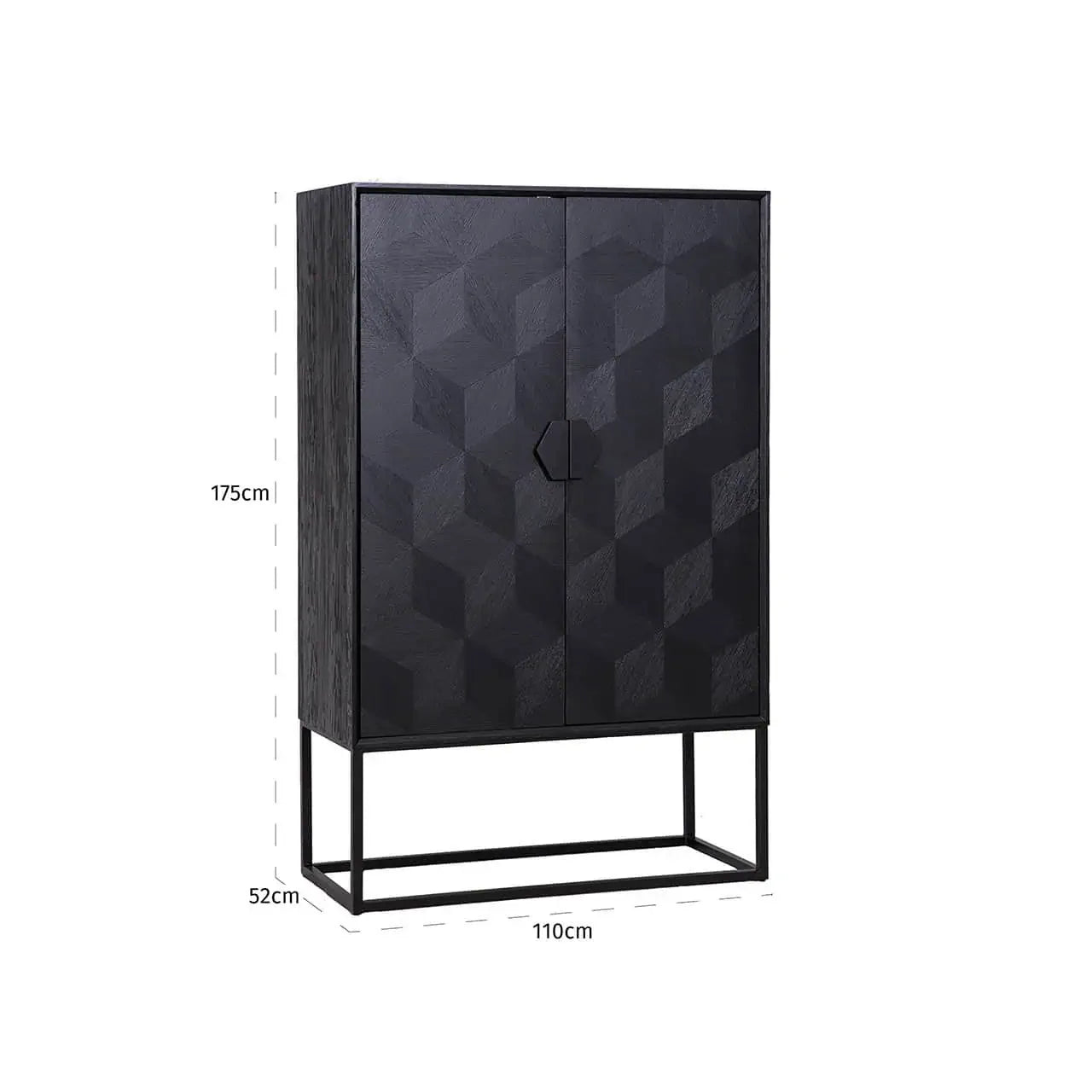 Skapis Blax ar 2 durvīm Richmond Interiors 175/110/52 cm melns - N1 Home