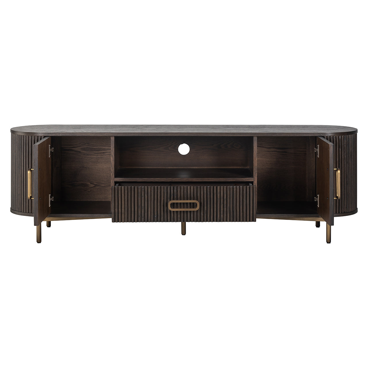 TV skapis Luxor ar 2 durvīm un 1 atvilktni Richmond Interiors 56/181/45 cm brūns - N1 Home