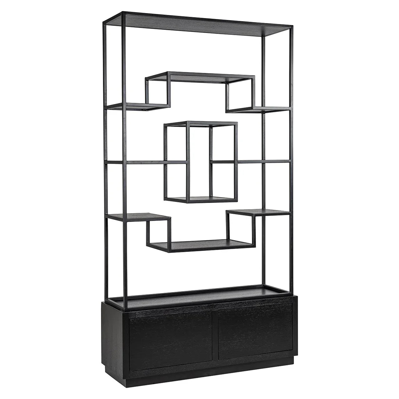 Vitrīna Bonvoy 2 atvilktnes Richmond Interiors 222/120/40 cm melns - N1 Home