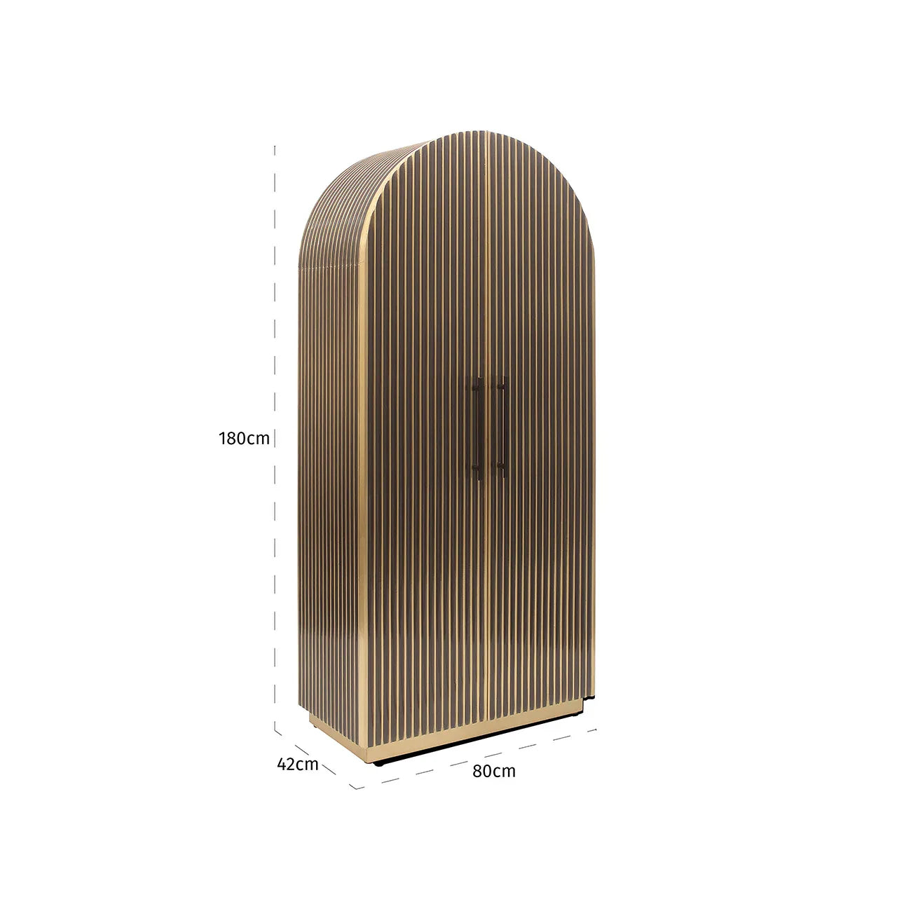 Skapis Les Arcs ar 2 durvīm Richmond Interiors 181/80/46 cm birstēts zelts - N1 Home