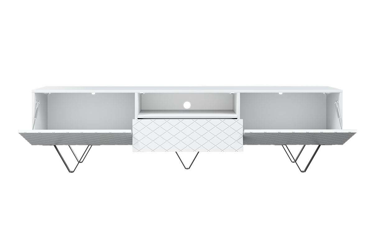 LUKKA RTV kumode 190/51/42 melnas kājas/balts - N1 Home
