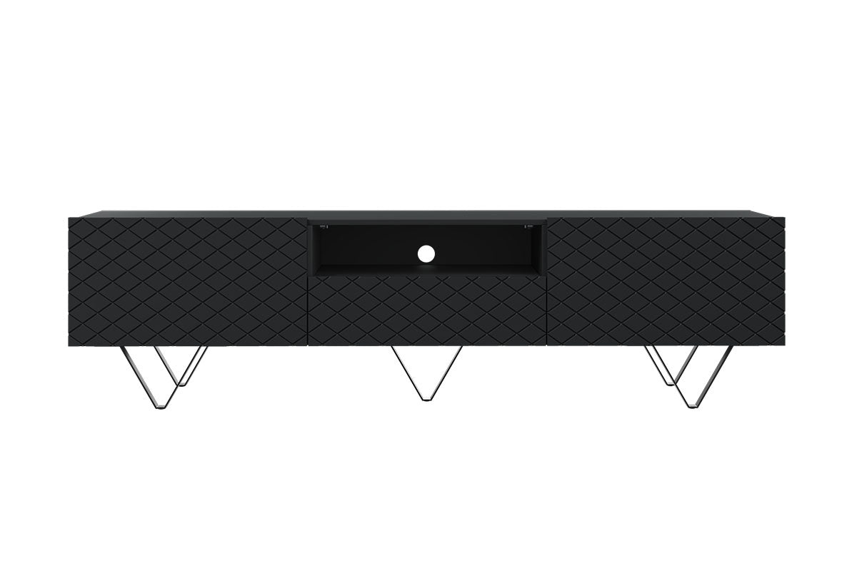 LUKKA RTV kumode 190/51/42 melnas kājas/melns - N1 Home