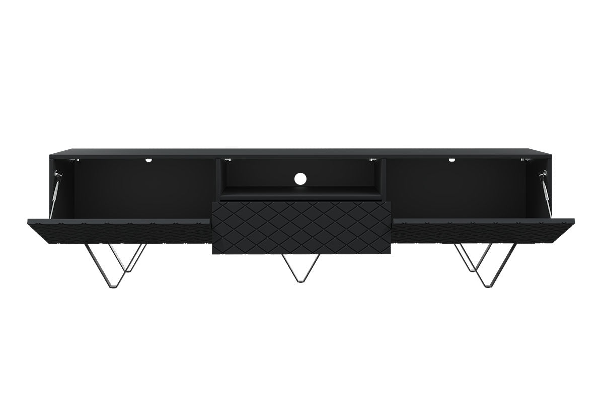 LUKKA RTV kumode 190/51/42 melnas kājas/melns - N1 Home