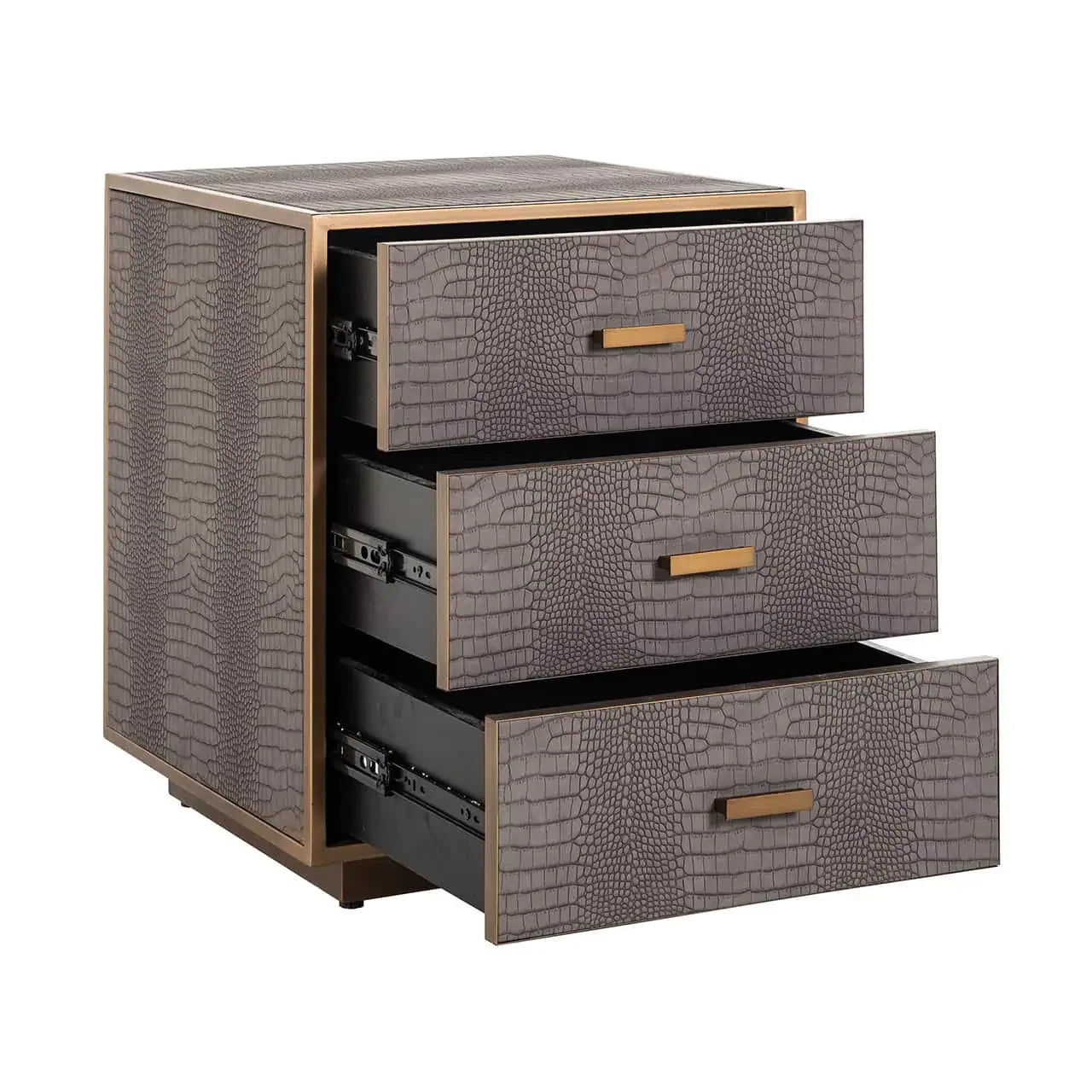 Naktsskapītis Classio ar 3 atvilktnēm  Richmond Interiors 61/50/50 cm birstēts zelts - N1 Home