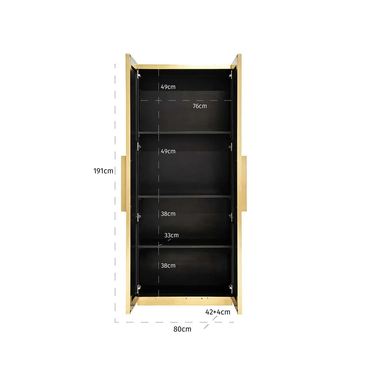Skapis Ironville Richmond Interiors 191/80/42 cm zelts - N1 Home