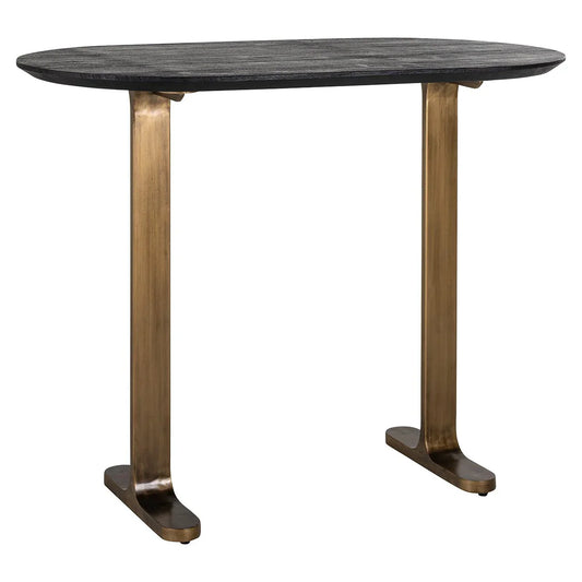 Bāra galds Revelin Richmond Interiors 106/140/75 cm melns/zelts