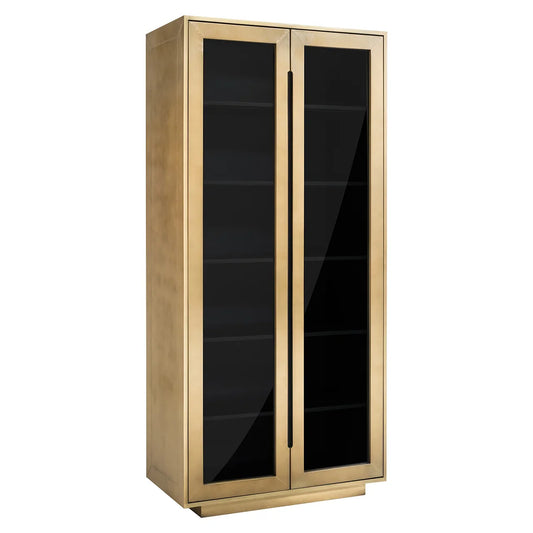 Skapis Finsbury ar 2 durvīm  Richmond Interiors 209/97/51 cm melns/zelts - N1 Home